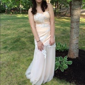 Blush colored prom dress